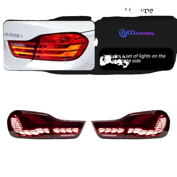 Baglygtesamling til BMW F32 F36 M4, 3400 lumen, dynamisk blinklys,Et rødt sæt