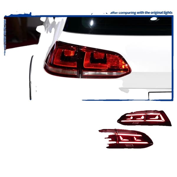 Billygter, LED Rødt Bremselys, Dynamisk Blinklys, Startanimation,Til Golf 7 Variant