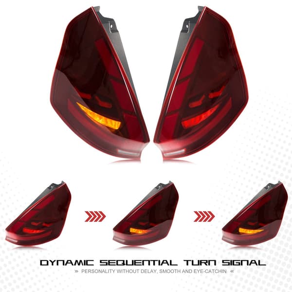 LED Bakljus för Ford Fiesta MK7/MK7.5, Vattentät Design, Sekventiell Blinkersignal, Lätt Installation
