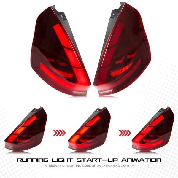 LED Bakljus för Ford Fiesta MK7/MK7.5, Vattentät Design, Sekventiell Blinkersignal, Lätt Installation