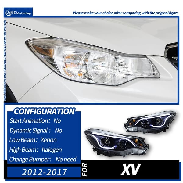 AKD Strålkastare för Subaru XV, Helljus, LED-belysning,XENON