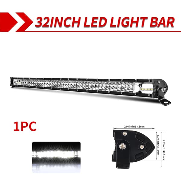 LED-ljusramp, dubbelradig design, 180W effekt,32 tum 2-rader