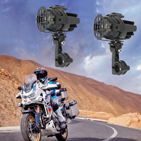 LED Motorcykel Dimljus, Stark Belysning, Dubbel Funktionalitet, Enkel Installation