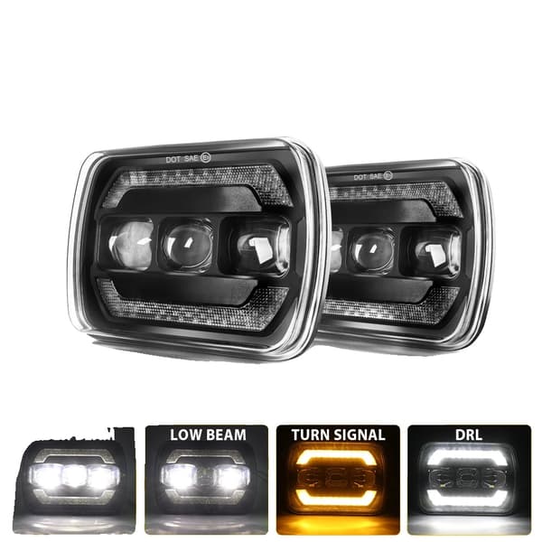 LED-strålkastare, 280W hög/låg stråle, vattentät IP68,2 delar
