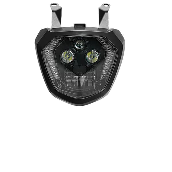 Motorcykelstrålkastare, 110W effekt, DRL + HI/LO STRÅLKASTARE + Blinkers, svart inre ram,Typ A
