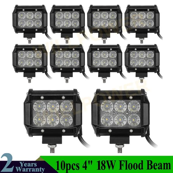 LED-ljusramp, hög ljusstyrka, dubbelradig design,10PCS 18W Flod