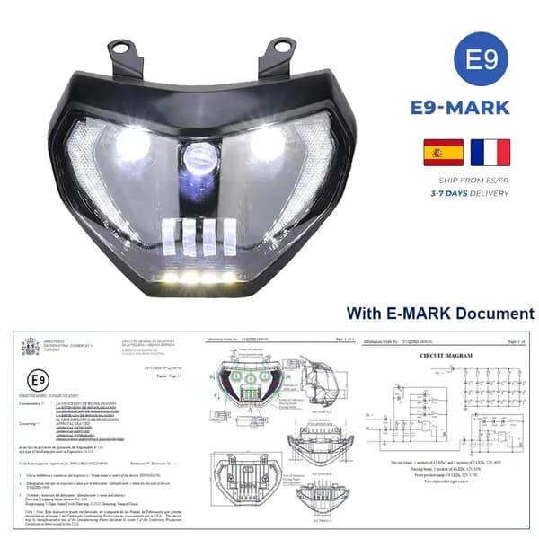 LED Motorcykel Forlygte, 97W Effektvurdering, 6000LM Lysstyrke,MT09 2014-2016