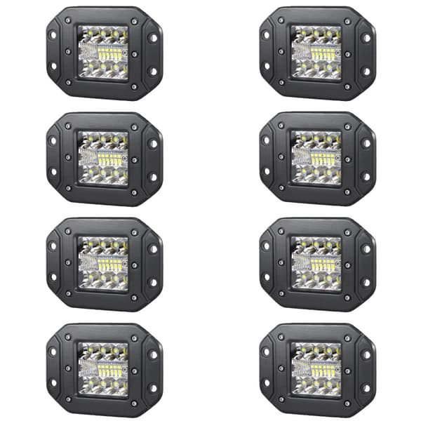 LED Arbetslampa, 42W Ljusstyrka, Vattentålig Design,8 St 42w spot beam