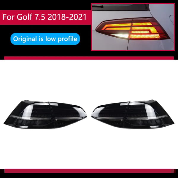 LED-takavalot Volkswagen Golf 7/7.5 -malliin, 2400LM kirkkaus, kestävä muotoilu,7.5 Musta