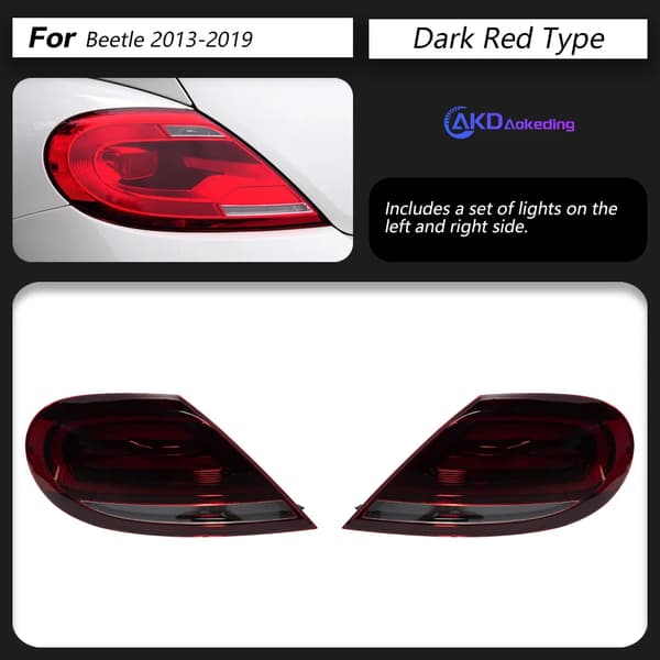 VW Beetle Bakljusmontering, Plastmaterial, 12V Spänning,Röd
