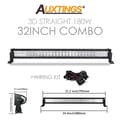 Miniatyrbild 2 av 2: LED-ljusramp, 120W till 300W, längder på 22 tum till 52 tum, kombinationsstrålmönster,32 tum med tråd