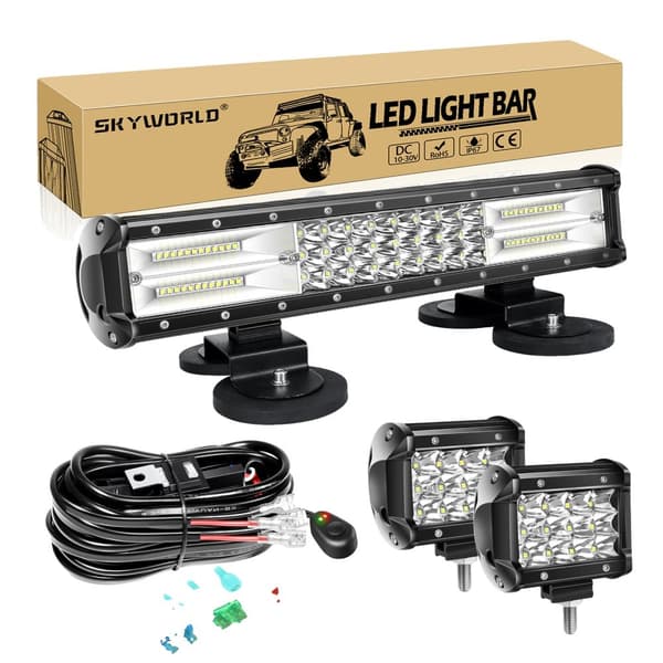 LED Lysbjælke, Kombinationsstrålemønstre, Vandtæt Rating IP67, Høj Lysstyrke,15 tommer 2X36W Tråd