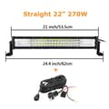 Miniatyrbillede 2 af 2: Offroad LED Lysbjælke, Holdbar 6000K Lysstyrke, Tredobbelt Række Design,21 tommer 270w ledning