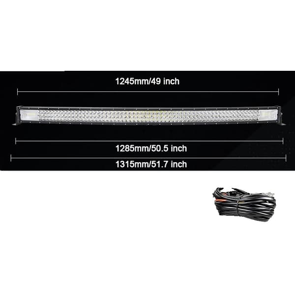 LED-ljusramp, 540W ljusstyrka, vattentät IP67,Böjd 50 tum tråd