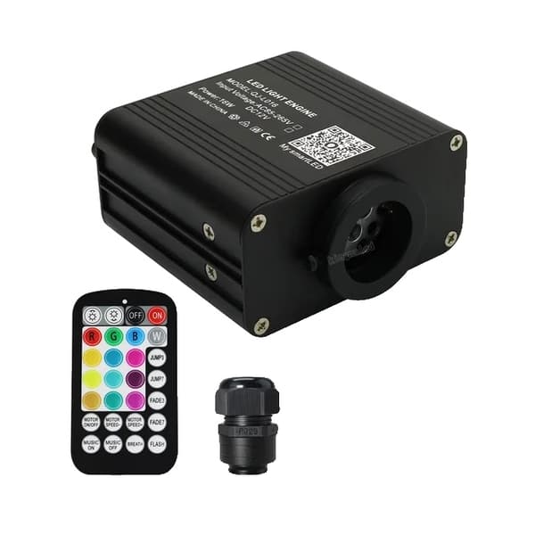Fiber Optiska Stjärntakslampor, Twinkle Effekt, Smart APP Ljudkontroll, Bilkopplingsplugg, LED-motor NEJ Fiber