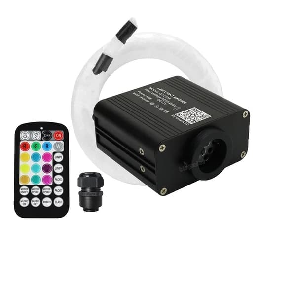 Fiber Optiska Stjärntakslampor, Twinkle Effekt, Smart APP Ljudkontroll, Bilkopplingsplugg, 200 st 0,75 mm 2M