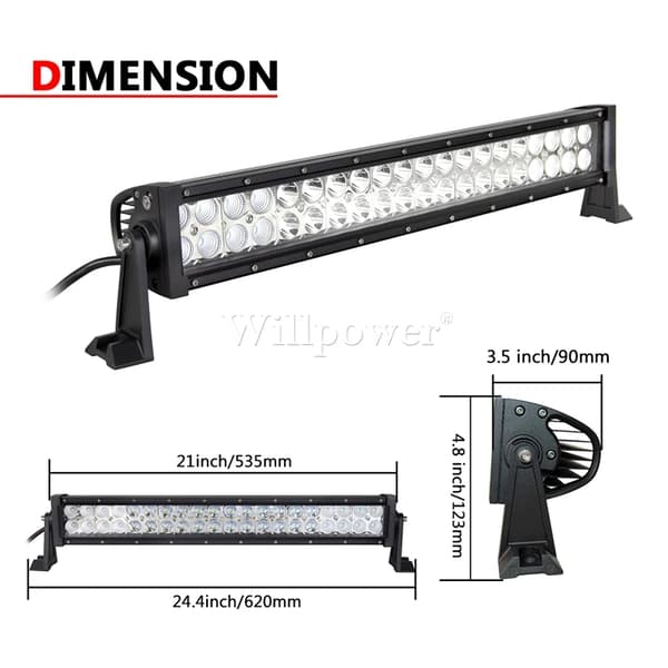 LED-ljusramp, vattentät, universell passform, 22 tum 120W