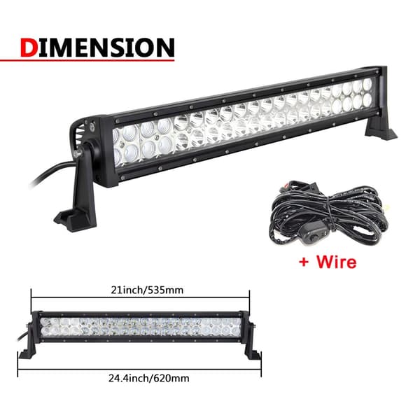 LED-ljusramp, vattentät, universell passform, 22 tum 120W med sladd