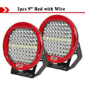 Miniatyrbillede 2 af 2: 9" LED Arbejdslampe, 150W Effekt, Vandtæt IP68,2 stk. rød og ledning