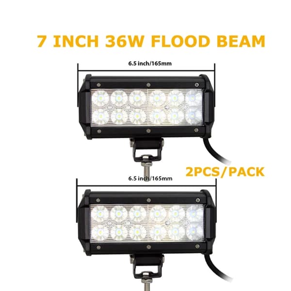 LED Arbetsljusramp, 126W 288W Flod Spot Kombination, Offroad Lampa, 2 st 7 tum 36W Flod