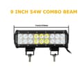 Miniatyrbild 2 av 2: LED Arbetsljusramp, 126W 288W Flod Spot Kombination, Offroad Lampa, 9 tum 54W utan tråd