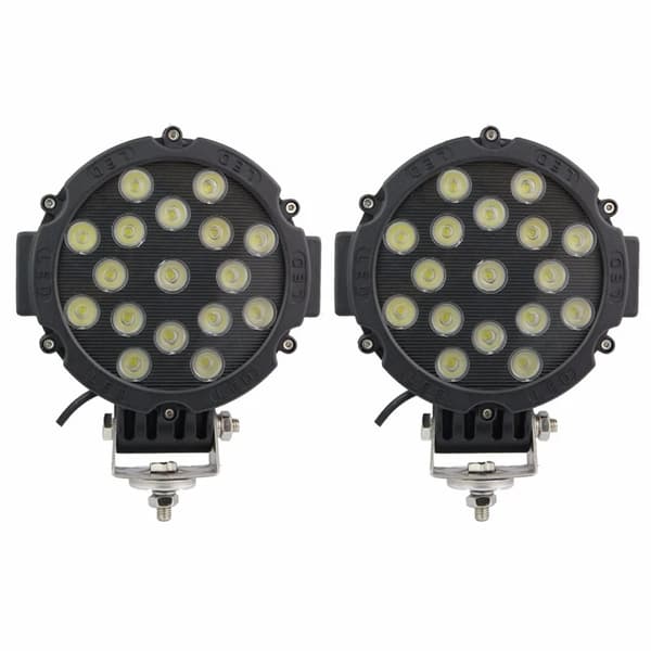 LED Arbejdslampe, 51W Lysstyrke, Holdbart Aluminiumhus,Sort Flod
