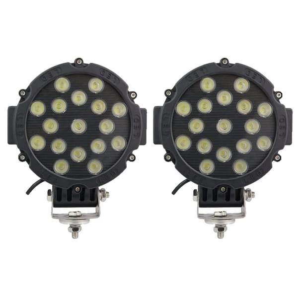 LED Arbejdslampe, 51W Lysstyrke, Holdbart Aluminiumhus,Sort Flod