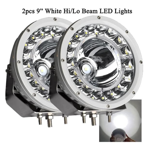 LED Arbetslampa för Off Road, 150W Effekt, IP68 Vattentålig,2x 9 tum vit