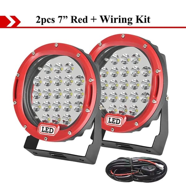 LED Arbejdslys, 105W Effekt, 15560 Lumen,2 stk. rød og ledning