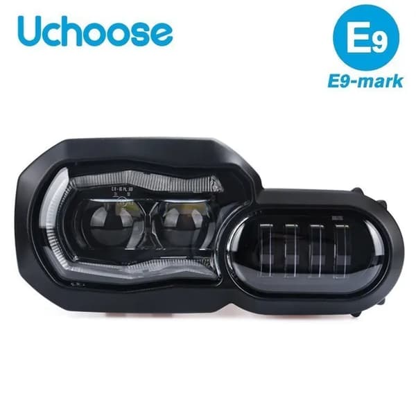 Motorcykel LED-strålkastare, komplett montering, passar BMW F800GS, F650-800-DD