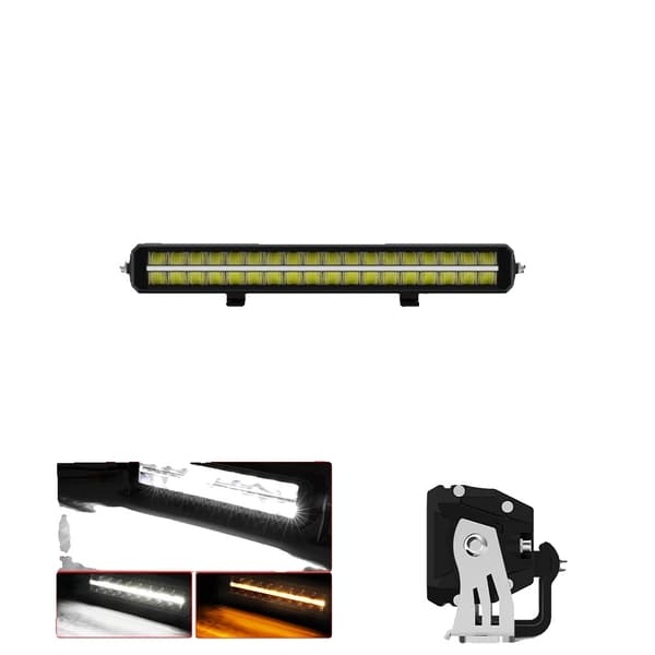 LED-ljusramp, 3500K / 6500K färgtemperatur, IP68 skyddsklass, dubbelradig design,22tum med DT-tråd