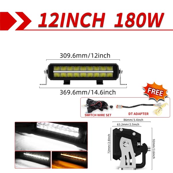 LED-valoaita, kaksoisrivi, yhdistelmä säde, IP68-luokitus,12inch DT-johdolla