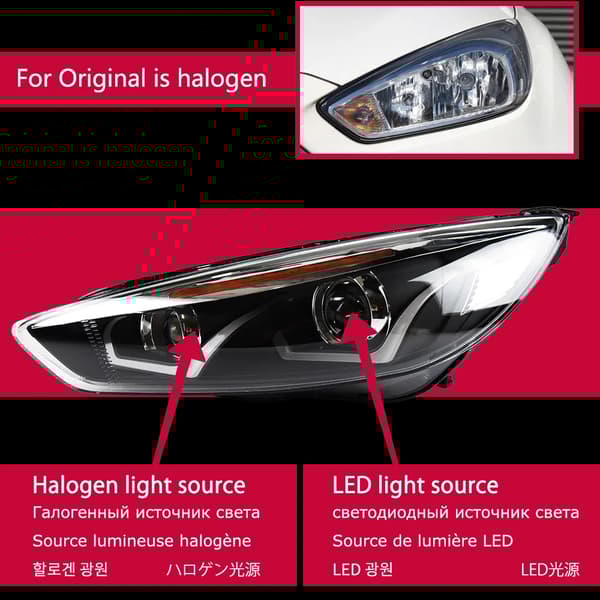 Huvudljusmontering, ljuskälla, PP-material, 12V spänning,LED