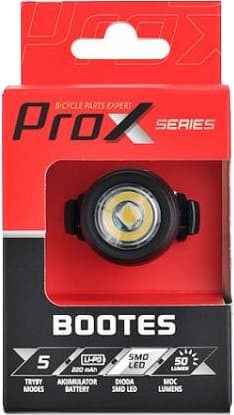 Framlykta för cykel PROX BOOTES SMD LED 50Lm 220 mAh SÄKER + MINNESLÄGE