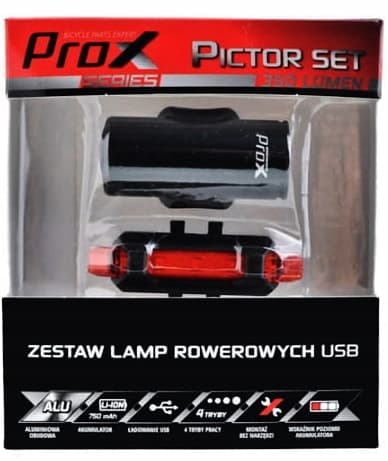 PROX PICTOR -valaisinsarja ETU + TAKA 350 lm USB