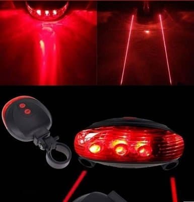 LED-POLKUPYÖRÄN TAKAVALO LASERILLA, 5 TILAA