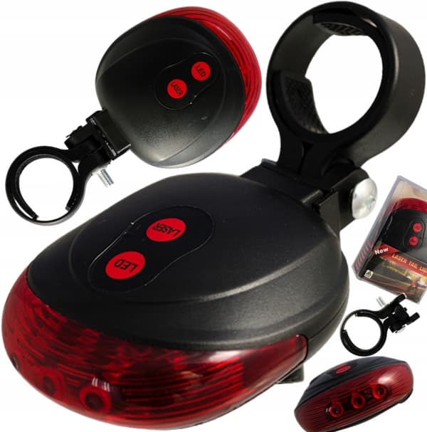 LED-POLKUPYÖRÄN TAKAVALO LASERILLA, 5 TILAA