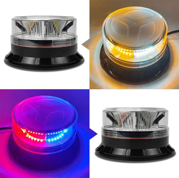 Gyrophare LED - Girophare Led Fordon - 10-30V, med 3m Kabel Cigaretter, Magnetisk, 19 Blinklägen - För golf UTV Bil Buss