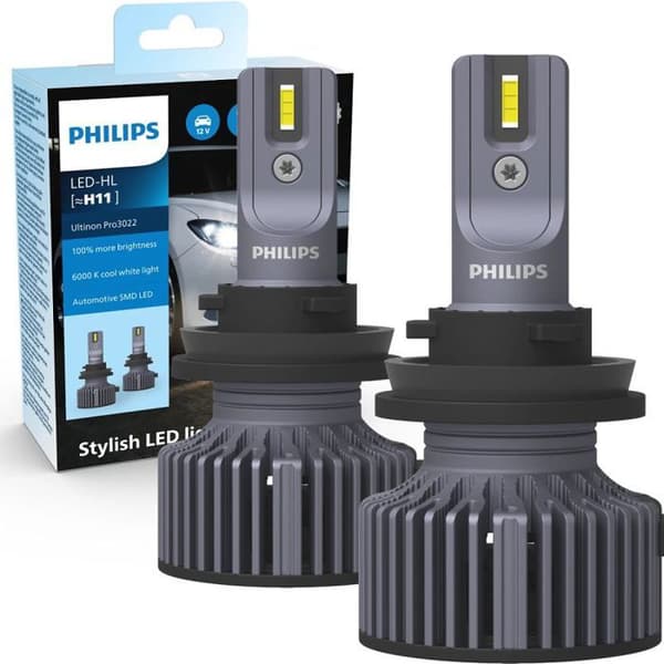 2x H11-lampor för LED-framljus Ultinon Pro3022 11362U3022X2 - Philips 12V och 24V