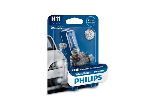 Philips WhiteVision strålkastarkälla 12362WHVB1, H11, 55 W, Halogen, Dimstrålkastare, PGJ19-2,