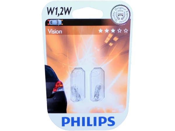 Philips Vision 12516B2 Traditionella interiör- och signallampor, 1,2 W, 12 V, W1.2W, 2 styck