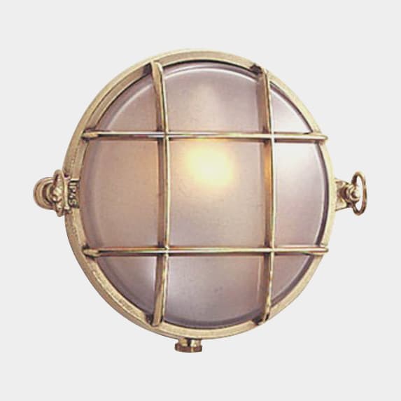 Skottlampa Foresti, Ø150 mm, 12 / 24 / 220 V, mässing, med matt glas