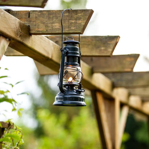 Stormlykta / fotogenlykta Feuerhand 276 (Baby Special), 255 mm, Anthracite Grey, med veke
