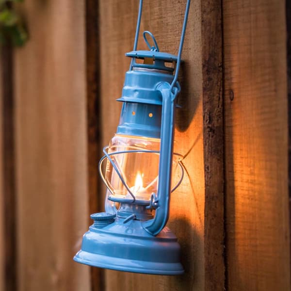 Stormlykta / fotogenlykta Feuerhand 276 (Baby Special), 255 mm, Pastel Blue, med veke