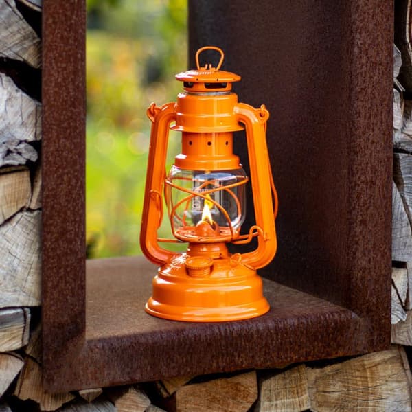 Stormlykta / fotogenlykta Feuerhand 276 (Baby Special), 255 mm, Pastel Orange, med veke