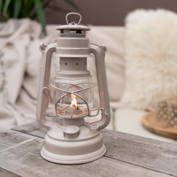 Stormlykta / fotogenlykta Feuerhand 276 (Baby Special), 255 mm, Soft Beige, med veke