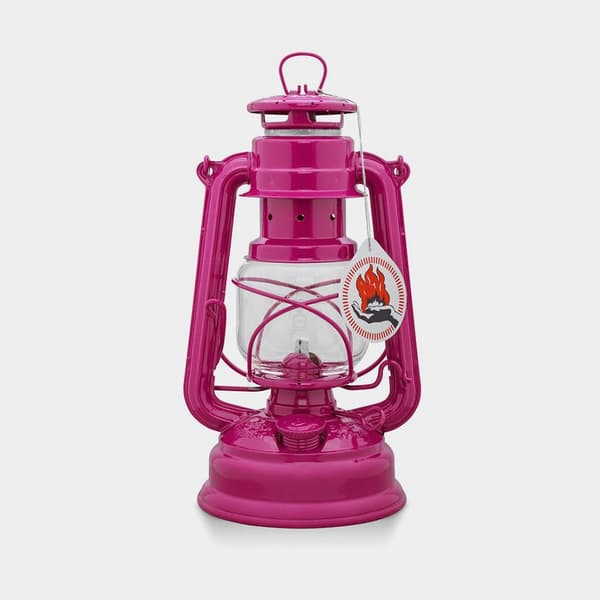 Stormlykta / fotogenlykta Feuerhand 276 (Baby Special), 255 mm, Telemagenta, med veke Magenta
