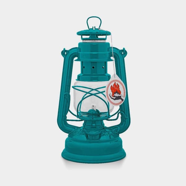 Stormlykta / fotogenlykta Feuerhand 276 (Baby Special), 255 mm, Teal Blue, med veke