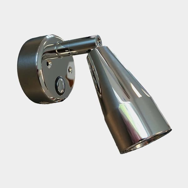 Läslampa Casolux Mary Wall, rostfritt stål, LED, 10 - 30 V, 1.5 W, med USB-uttag + dimfunktion