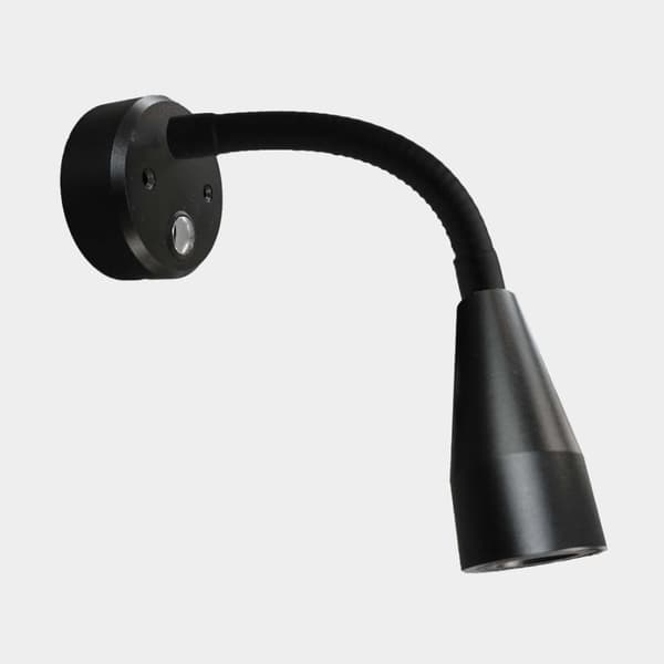 Läslampa Casolux Mary Flex Mini, aluminium, svart, LED, 10 - 30 V, 1.5 W, med USB-uttag + dimfunktion